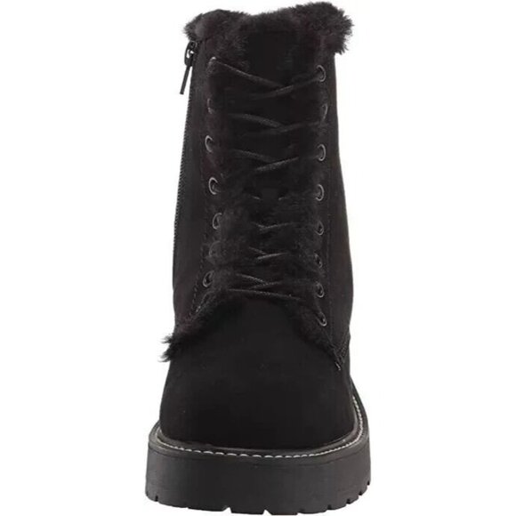 Madden Girl Women's Carra Chunky Block Heel Boot Faux Fur Lined Black Size 8.5 - Picture 6 of 8